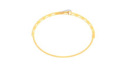 Luxe Link Edition Golden Buckle Bracelet - 0.82 Ct Dazzling Diamonds