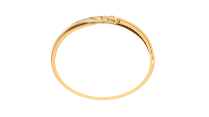 Asymmetric Gleaming Gold Bracelet - 1.33 Ct Diamond Accents