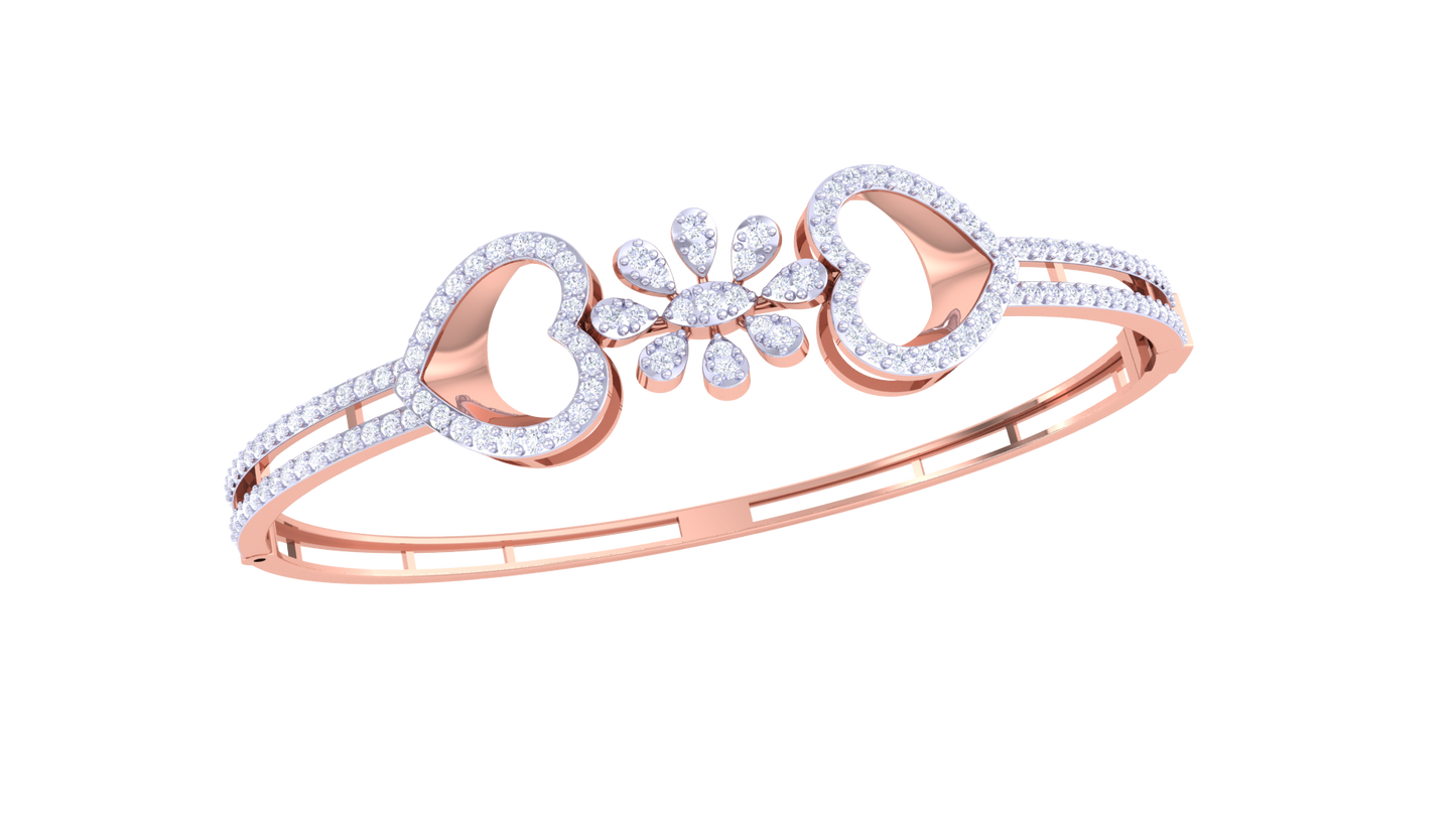 Heart & Bloom Diamond Bracelet In Rose Gold – 1.16 Ct Timeless Sparkle