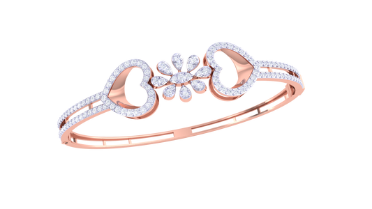 Heart & Bloom Diamond Bracelet In Rose Gold – 1.16 Ct Timeless Sparkle