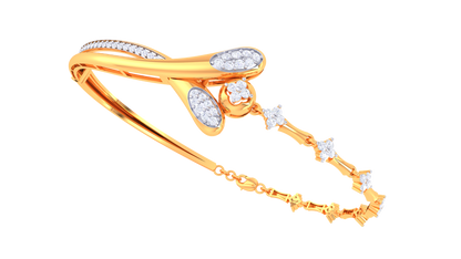 Teardrop Cascade Gold Bracelet - 0.53 Ct Diamonds- Delicate Brilliance