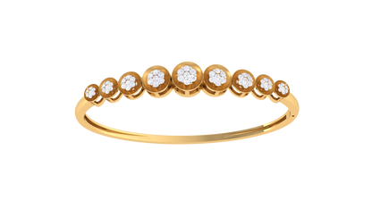 Nine-Cluster Bracelet In Lustrous Gold - 0.49 Ct Bezel Set Diamonds
