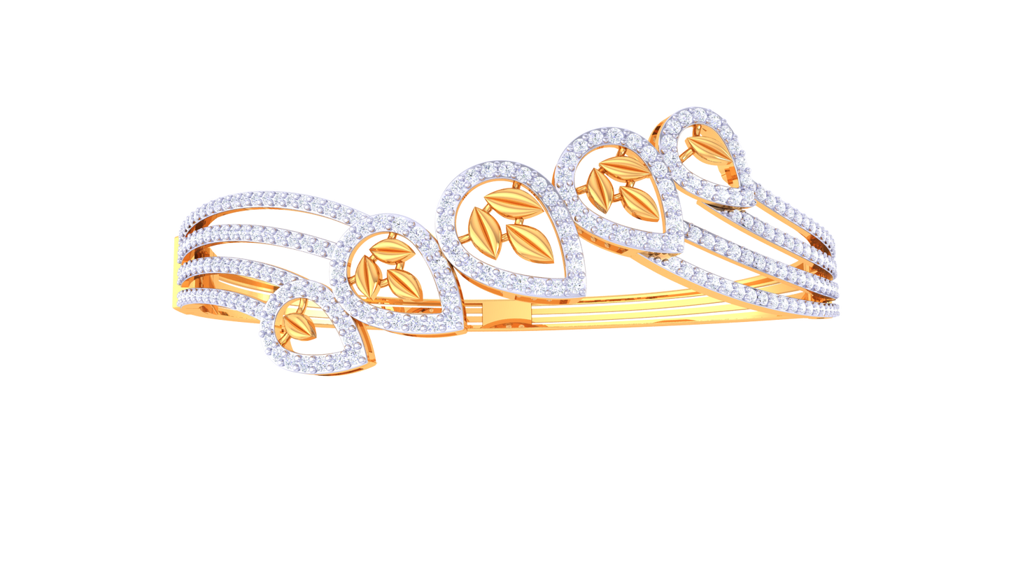 Teardrop Petal Diamond Bracelet In Luminious Gold – 1.81 Ct