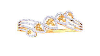 Teardrop Petal Diamond Bracelet In Luminious Gold – 1.81 Ct