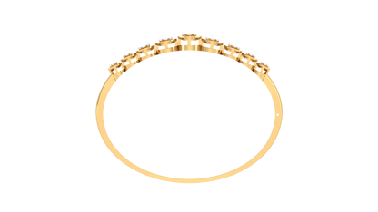 Nine-Cluster Bracelet In Lustrous Gold - 0.49 Ct Bezel Set Diamonds