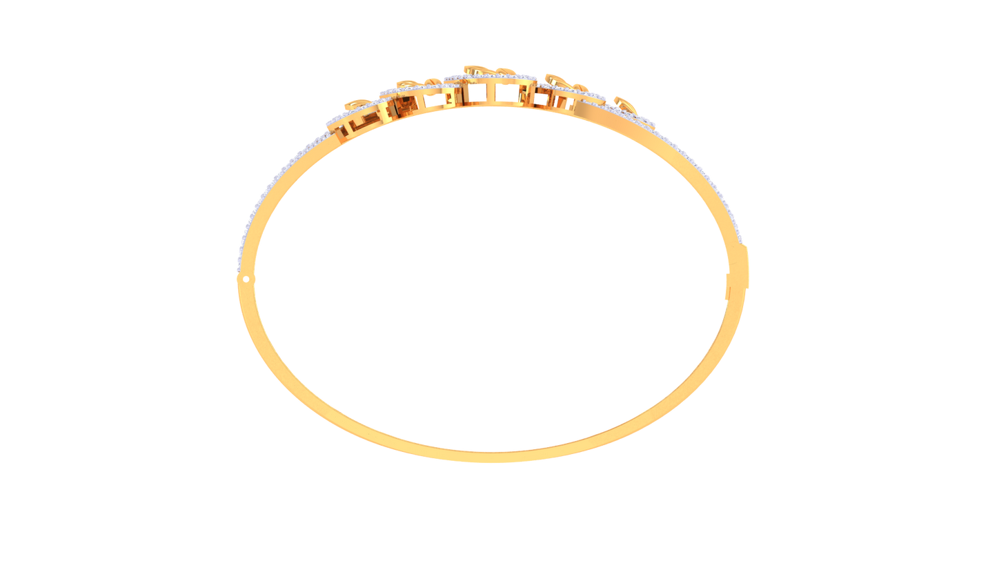 Teardrop Petal Diamond Bracelet In Luminious Gold – 1.81 Ct