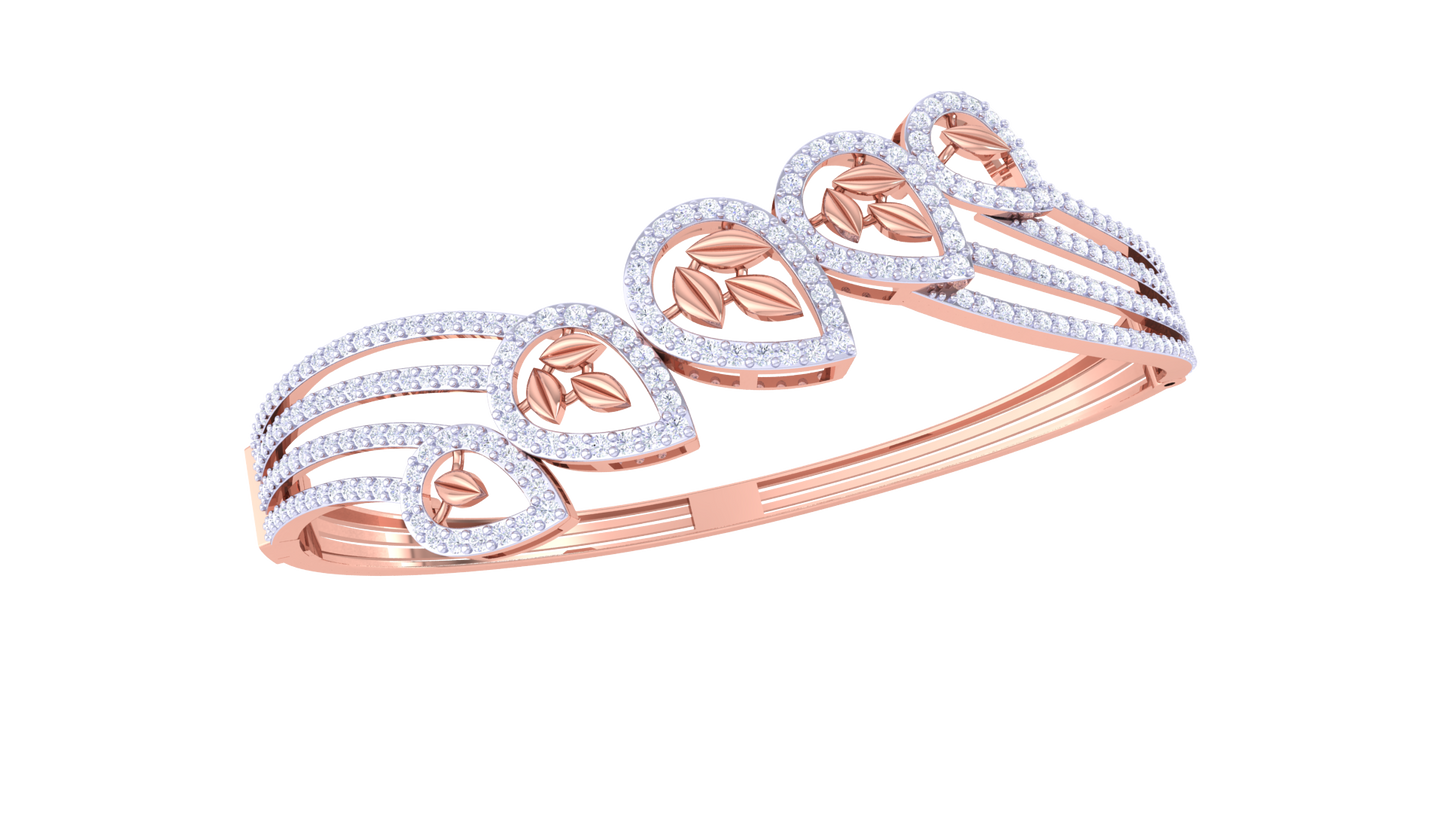 Teardrop Petal Diamond Bracelet In Luminious Gold – 1.81 Ct