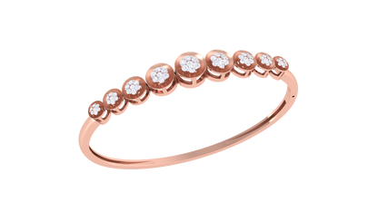 Nine-Cluster Bracelet In Lustrous Gold - 0.49 Ct Bezel Set Diamonds