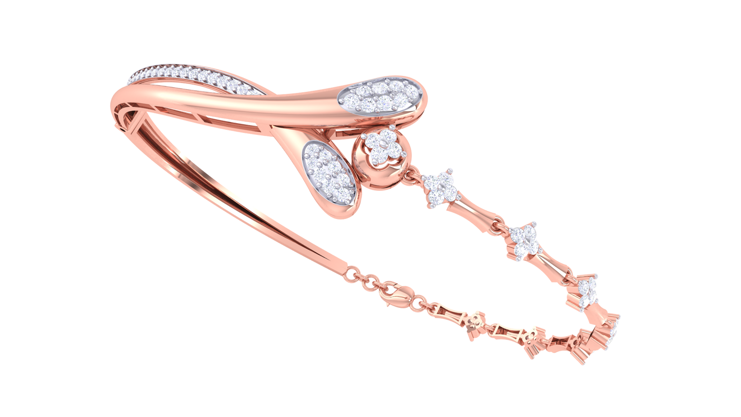 Teardrop Cascade Gold Bracelet - 0.53 Ct Diamonds- Delicate Brilliance