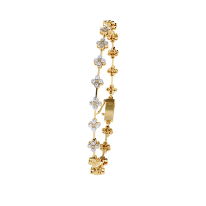 The 'Golden Bloom' Diamond Link Bracelet - 0.23 Ct