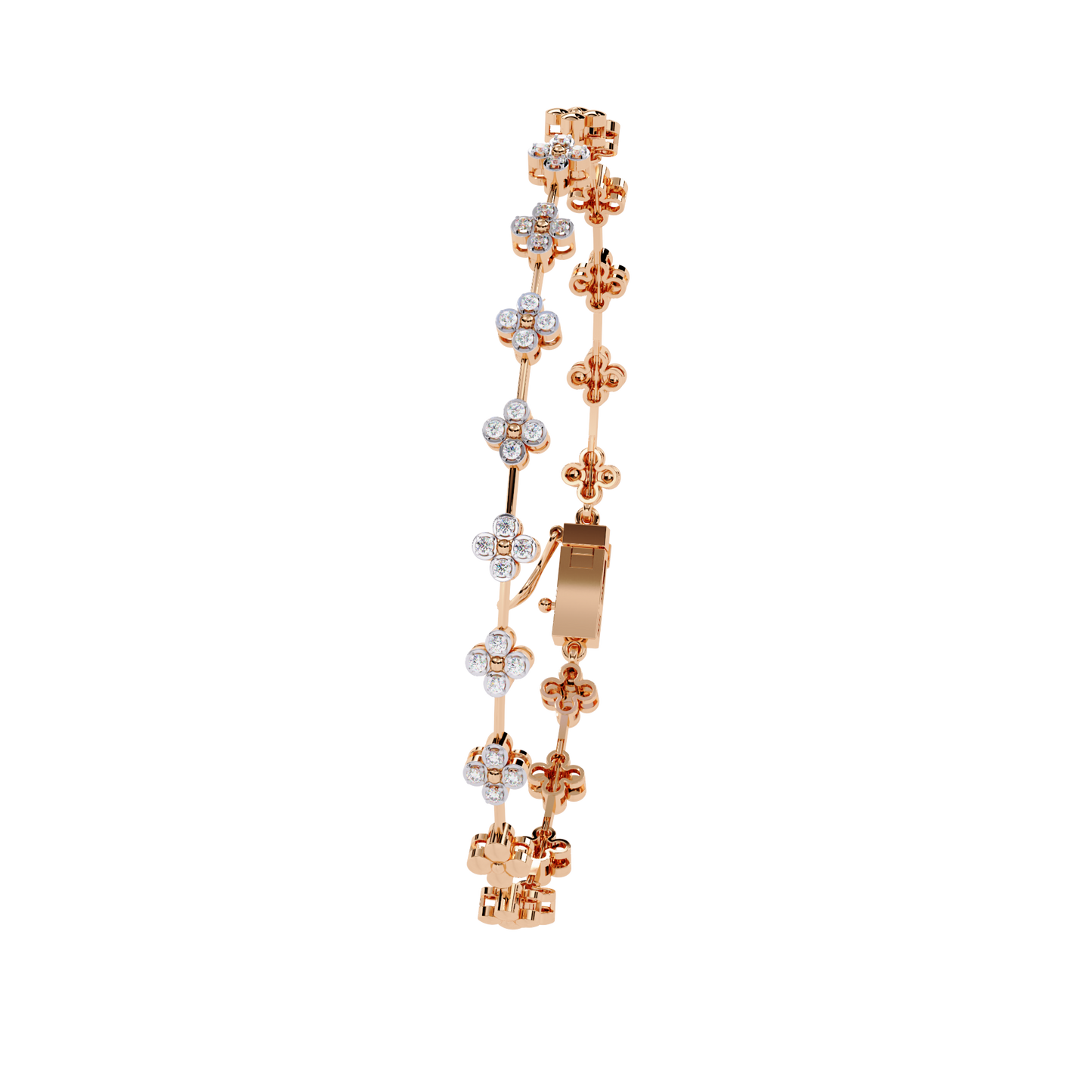 The 'Golden Bloom' Diamond Link Bracelet - 0.23 Ct
