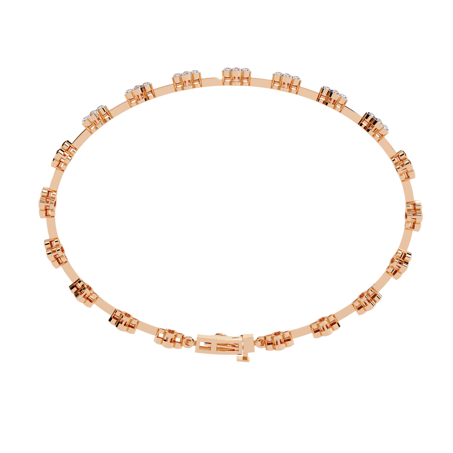 The 'Golden Bloom' Diamond Link Bracelet - 0.23 Ct