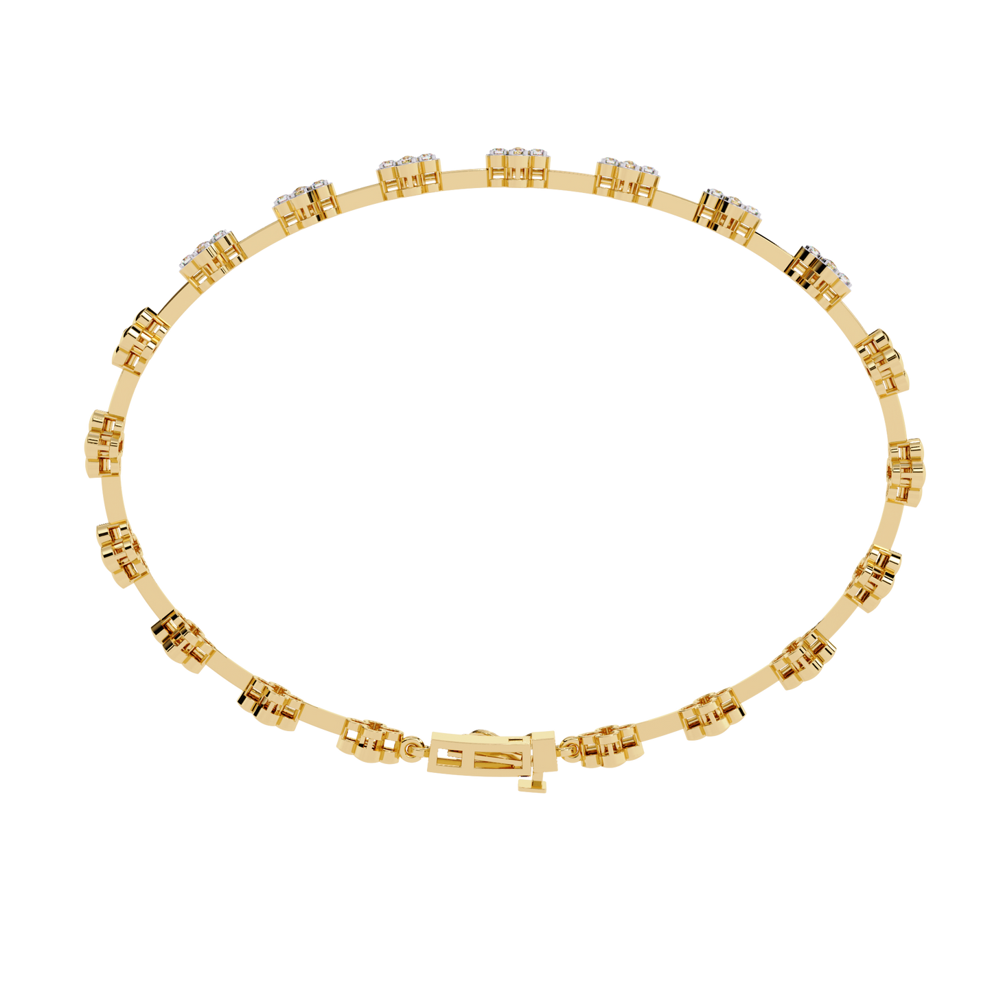 The 'Golden Bloom' Diamond Link Bracelet - 0.23 Ct