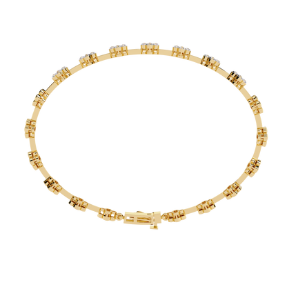 The 'Golden Bloom' Diamond Link Bracelet - 0.23 Ct