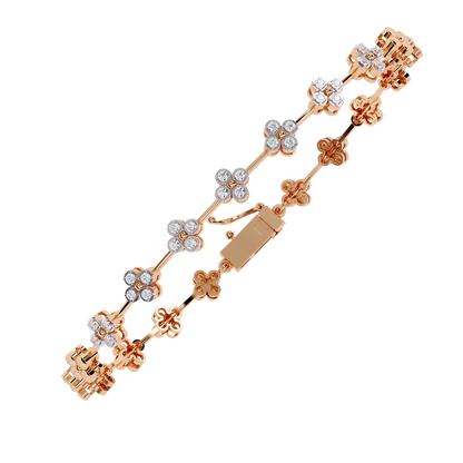 The 'Golden Bloom' Diamond Link Bracelet - 0.23 Ct