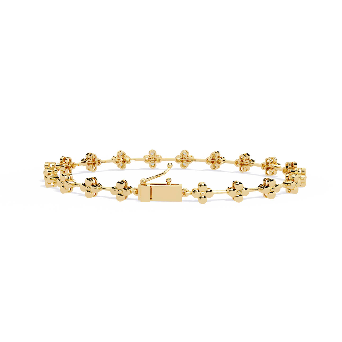 The 'Golden Bloom' Diamond Link Bracelet - 0.23 Ct