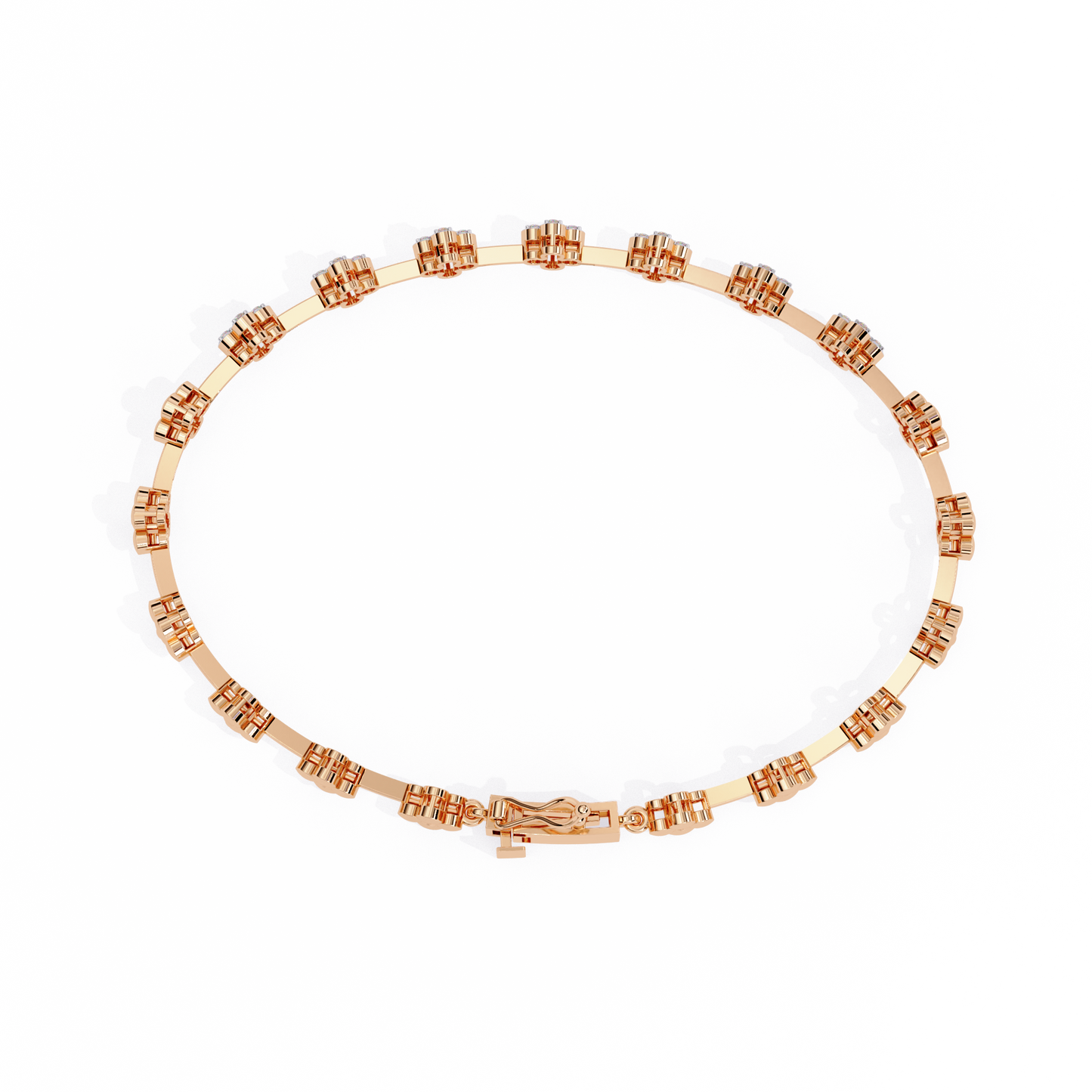 The 'Golden Bloom' Diamond Link Bracelet - 0.23 Ct