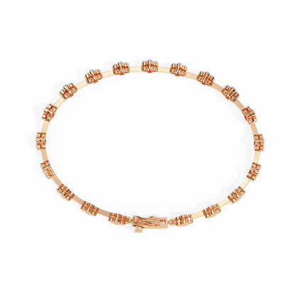 The 'Golden Bloom' Diamond Link Bracelet - 0.23 Ct