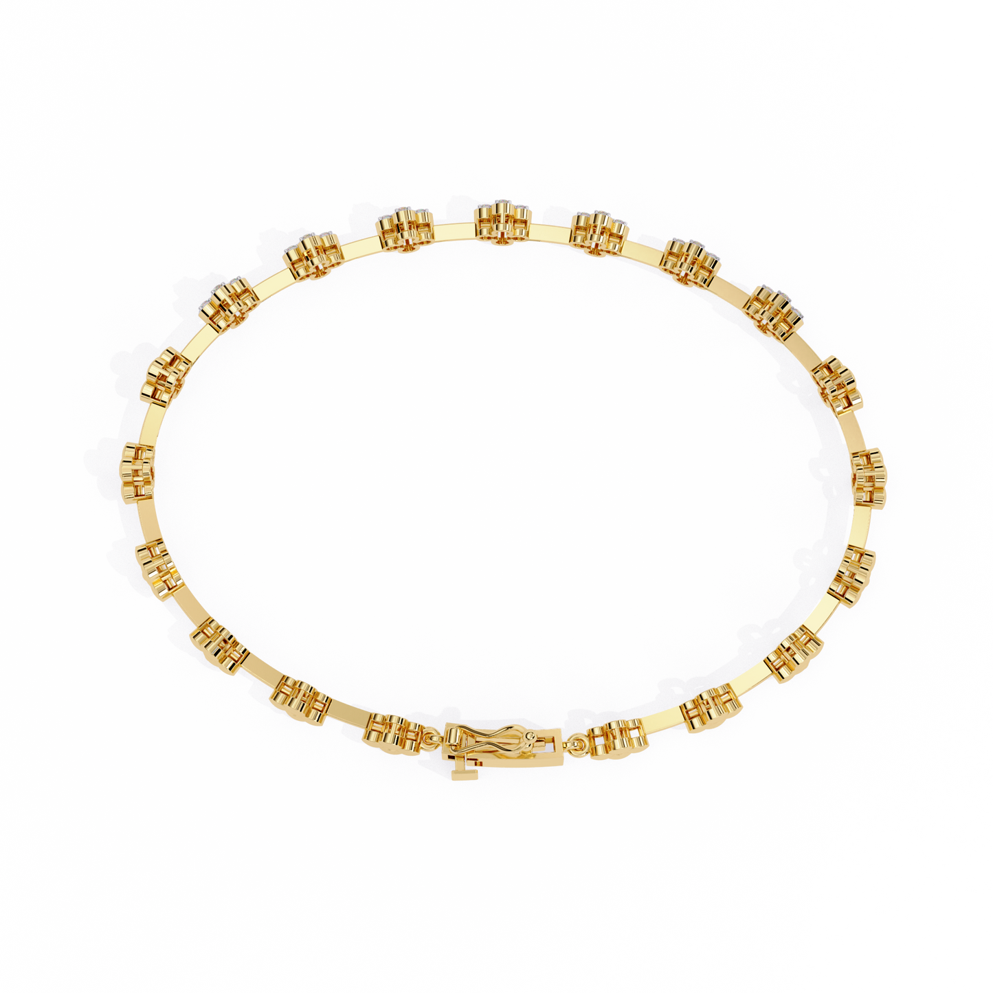 The 'Golden Bloom' Diamond Link Bracelet - 0.23 Ct