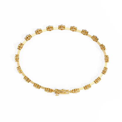 The 'Golden Bloom' Diamond Link Bracelet - 0.23 Ct
