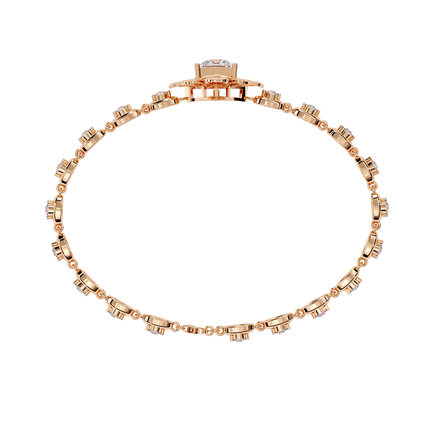 The Princess Bloom Diamond Bracelet In Gold - 2.11 Ct