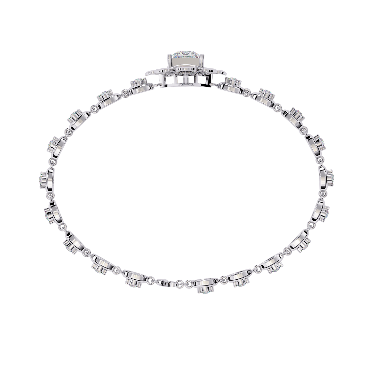 The Princess Bloom Diamond Bracelet In Gold - 2.11 Ct