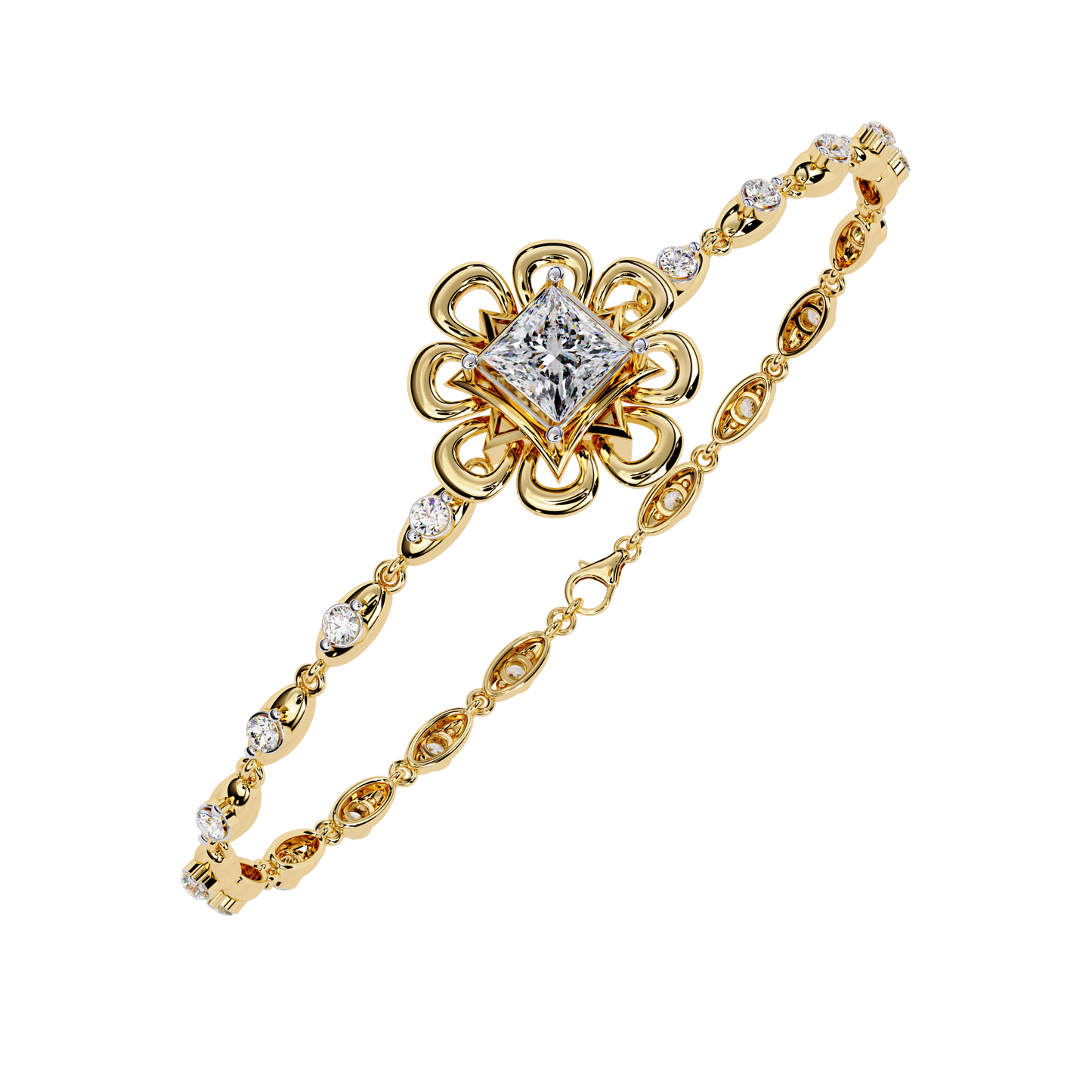 The Princess Bloom Diamond Bracelet In Gold - 2.11 Ct