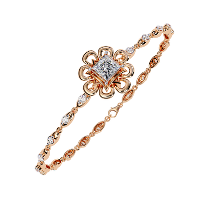 The Princess Bloom Diamond Bracelet In Gold - 2.11 Ct