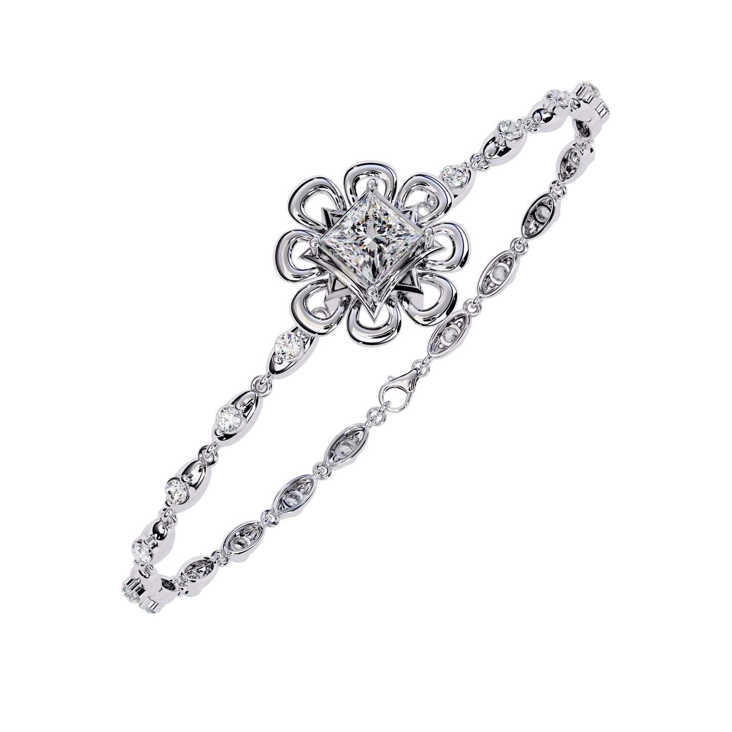 The Princess Bloom Diamond Bracelet In Gold - 2.11 Ct