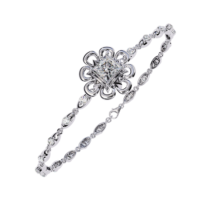 The Princess Bloom Diamond Bracelet In Gold - 2.11 Ct