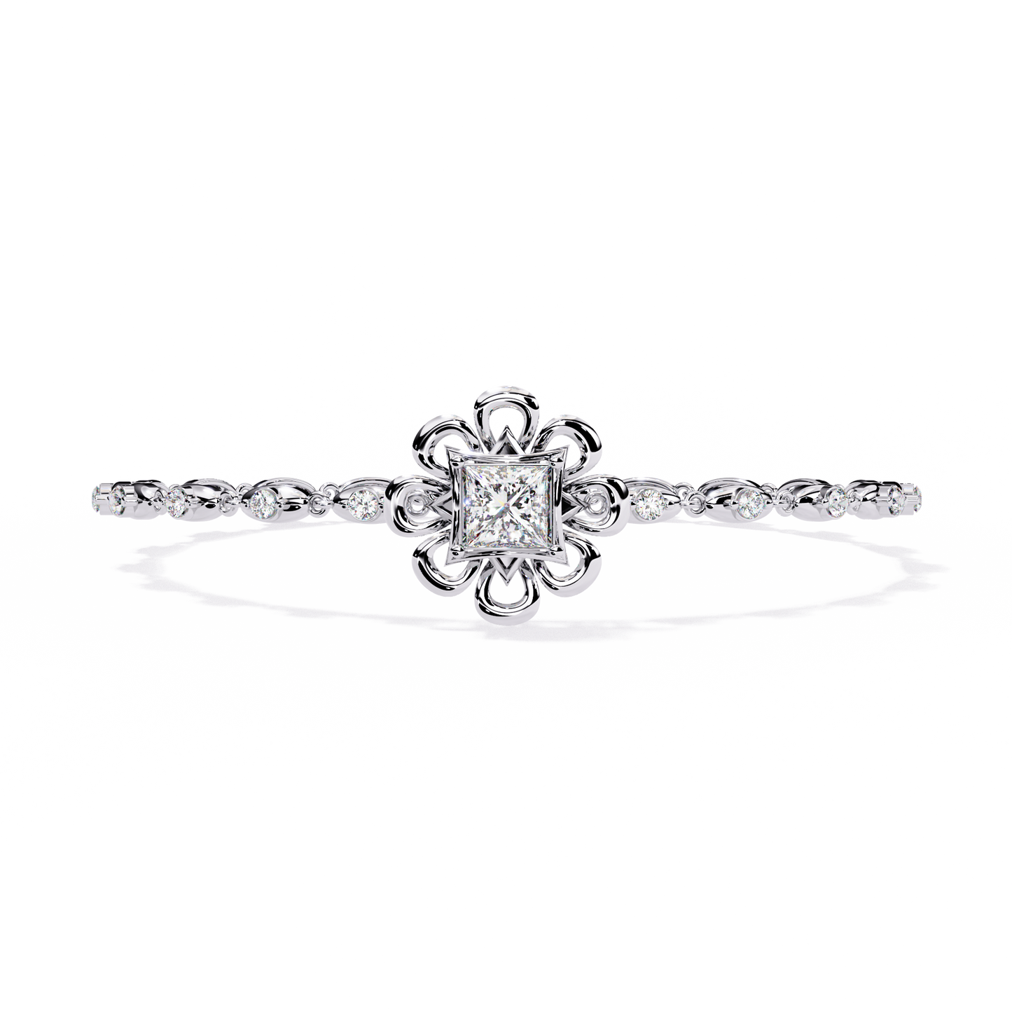 The Princess Bloom Diamond Bracelet In Gold - 2.11 Ct