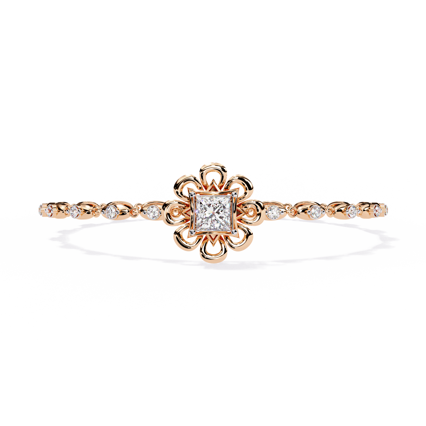 The Princess Bloom Diamond Bracelet In Gold - 2.11 Ct