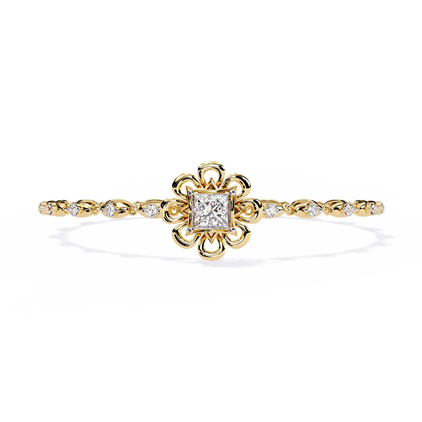 The Princess Bloom Diamond Bracelet In Gold - 2.11 Ct