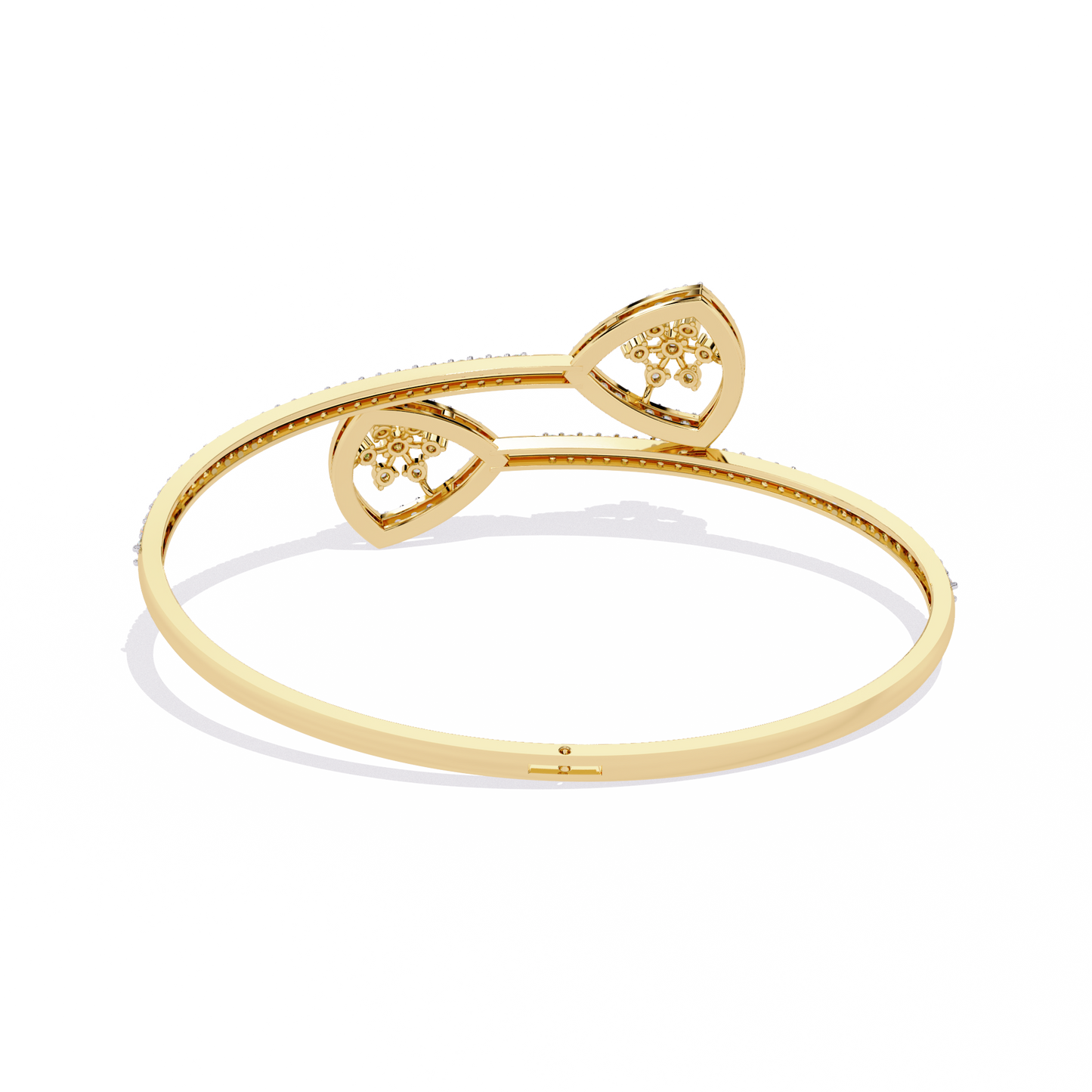 Dazzling Diamond & Gold Open Cuff Bangle Bracelet - 1.35 Ct