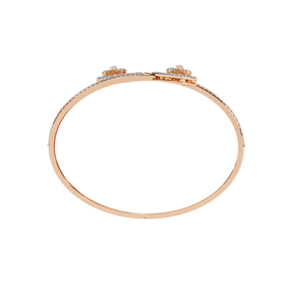Dazzling Diamond & Gold Open Cuff Bangle Bracelet - 1.35 Ct
