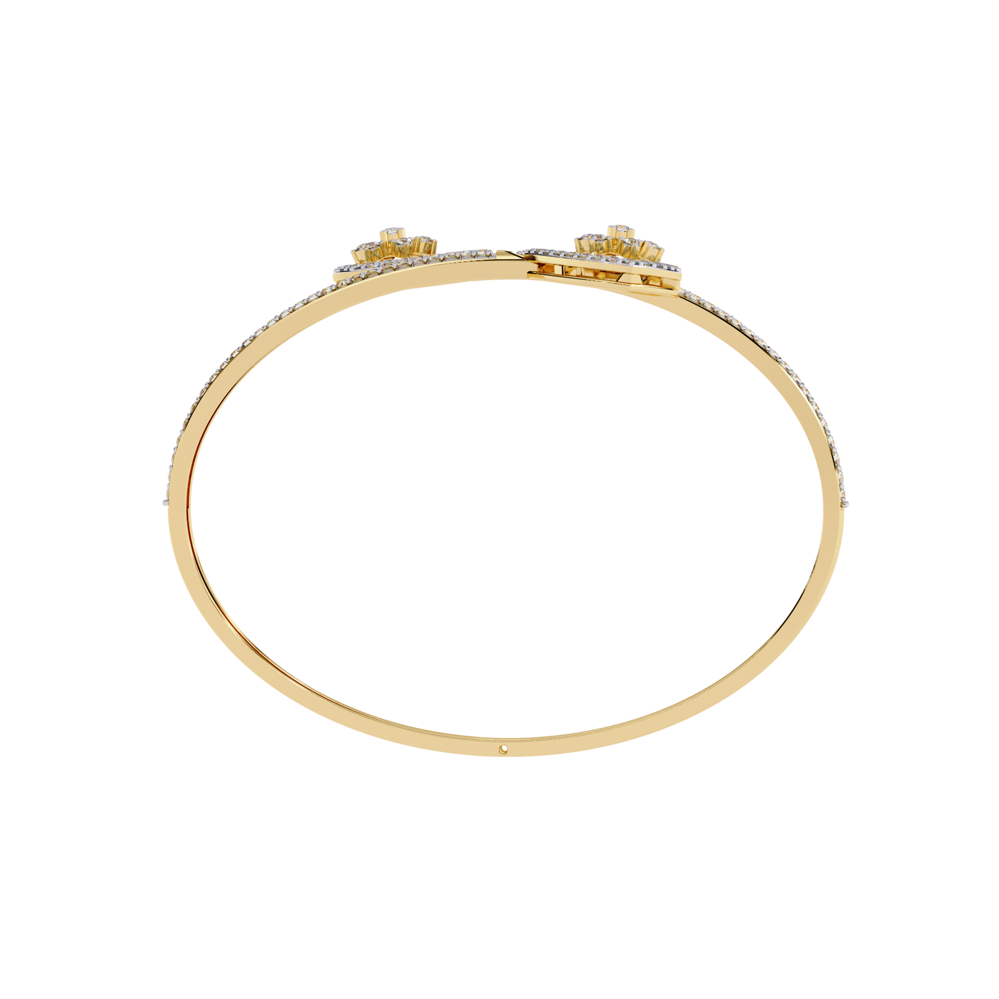 Dazzling Diamond & Gold Open Cuff Bangle Bracelet - 1.35 Ct