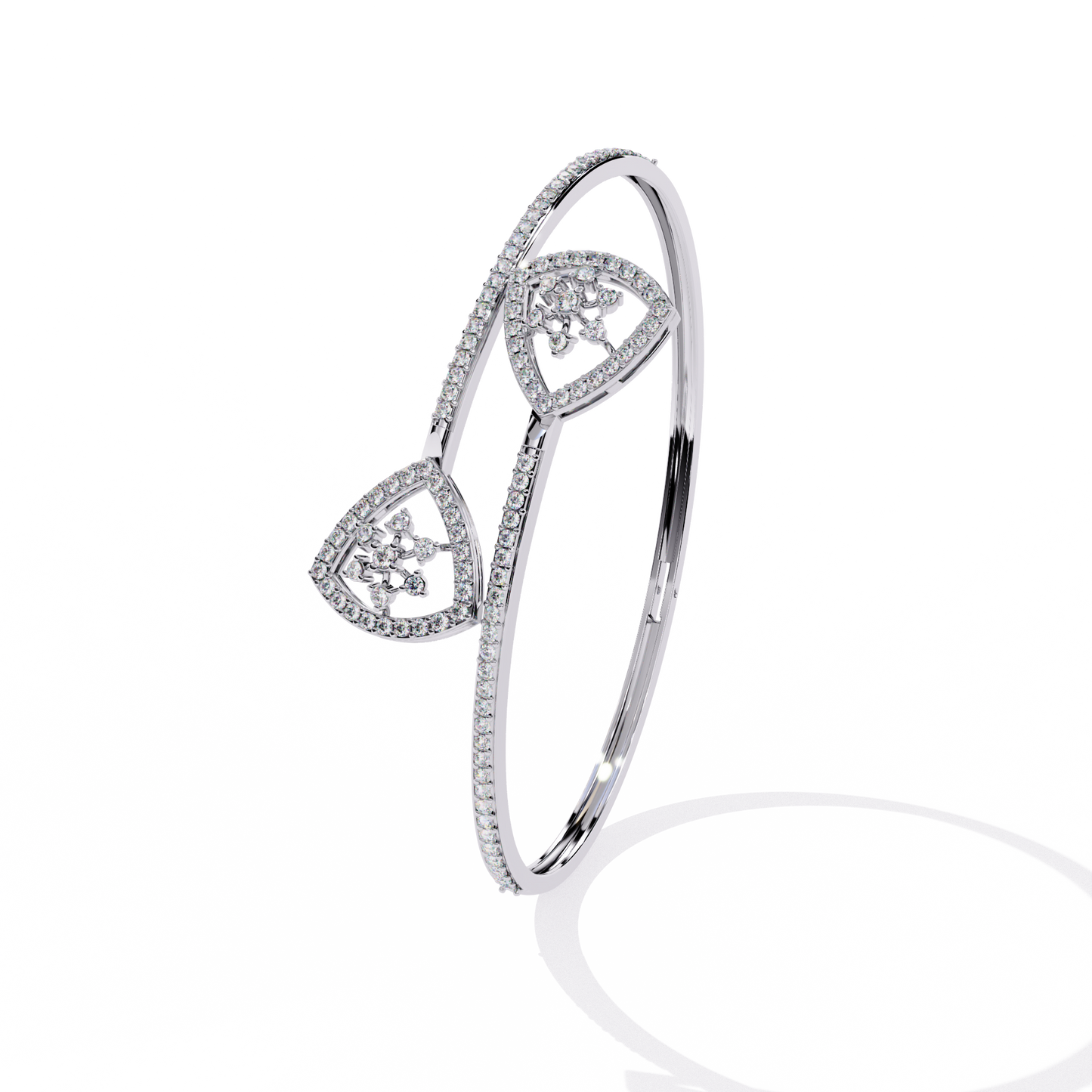 Dazzling Diamond & Gold Open Cuff Bangle Bracelet - 1.35 Ct