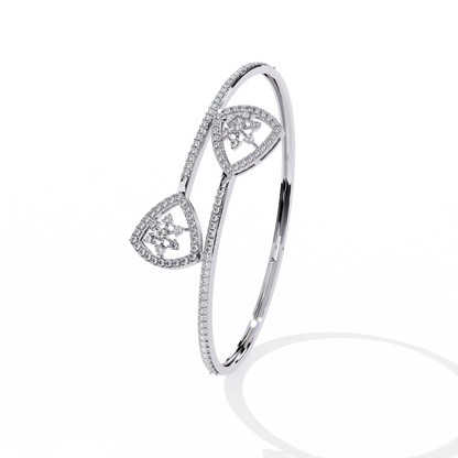 Dazzling Diamond & Gold Open Cuff Bangle Bracelet - 1.35 Ct