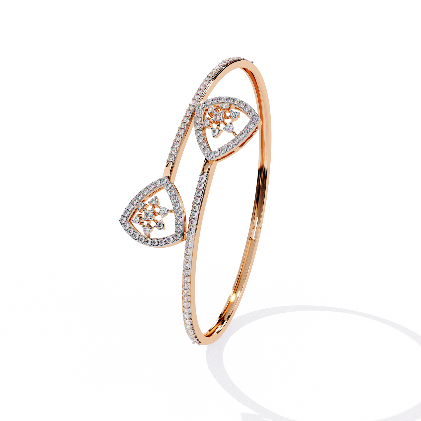 Dazzling Diamond & Gold Open Cuff Bangle Bracelet - 1.35 Ct