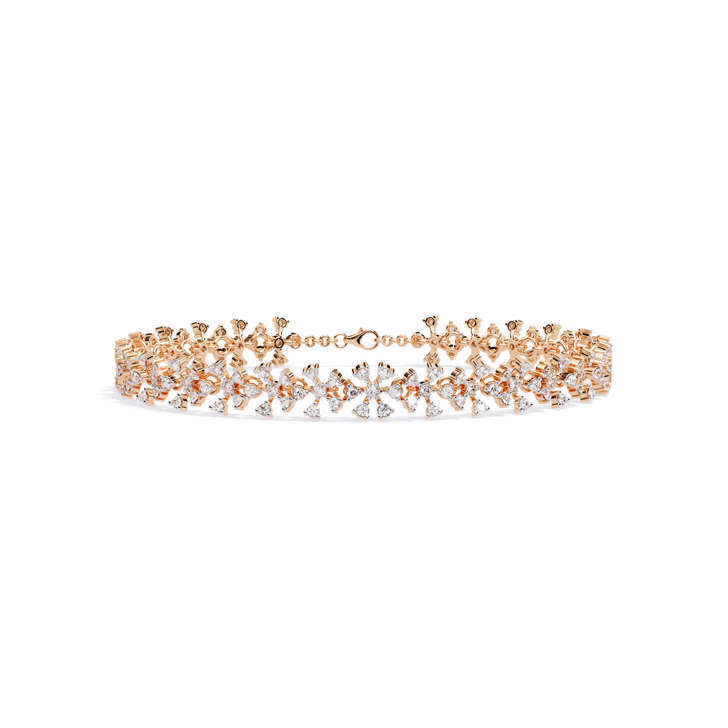 "Stardust Bloom" Diamond & Gold Cluster Bracelet- 1.59 Ct