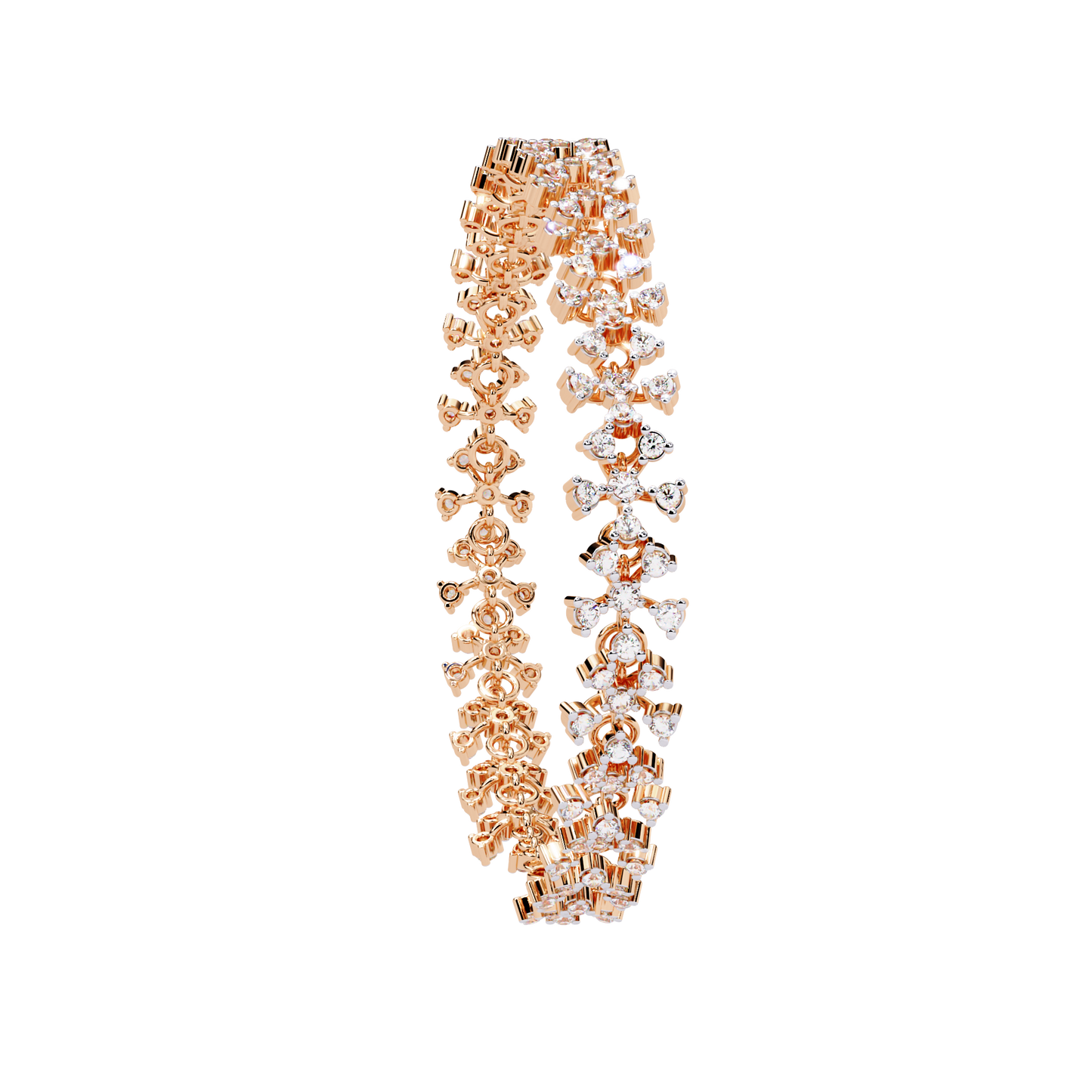 "Stardust Bloom" Diamond & Gold Cluster Bracelet- 1.59 Ct