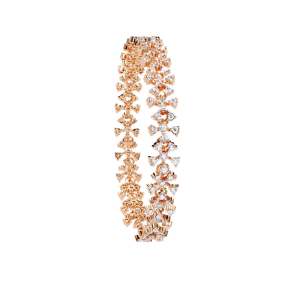 "Stardust Bloom" Diamond & Gold Cluster Bracelet- 1.59 Ct