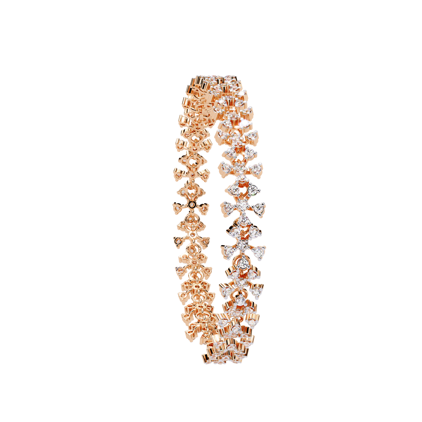 "Stardust Bloom" Diamond & Gold Cluster Bracelet- 1.59 Ct