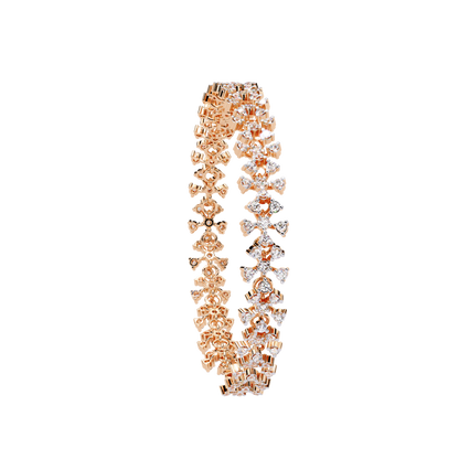 "Stardust Bloom" Diamond & Gold Cluster Bracelet- 1.59 Ct