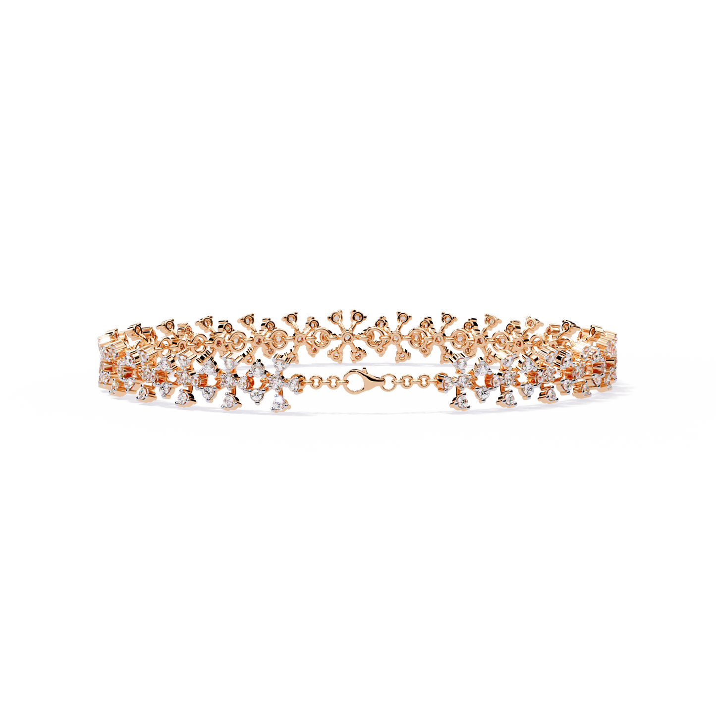 "Stardust Bloom" Diamond & Gold Cluster Bracelet- 1.59 Ct