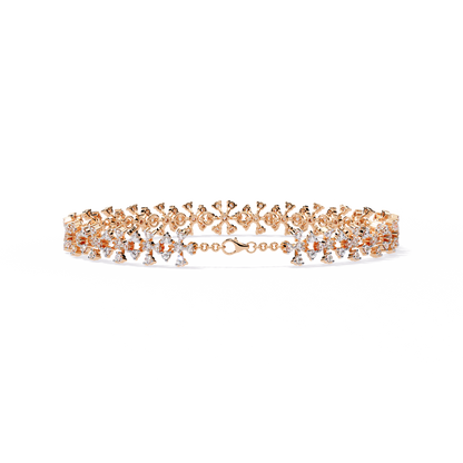 "Stardust Bloom" Diamond & Gold Cluster Bracelet- 1.59 Ct