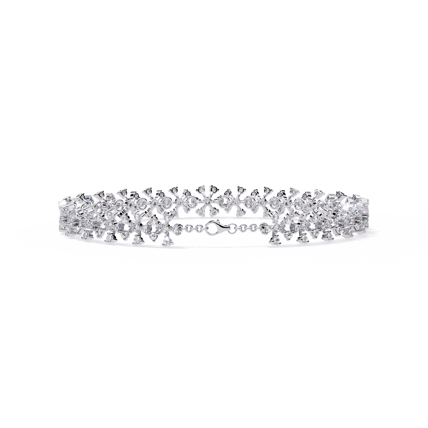 "Stardust Bloom" Diamond & Gold Cluster Bracelet- 1.59 Ct