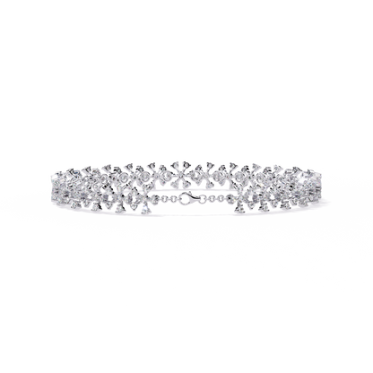 "Stardust Bloom" Diamond & Gold Cluster Bracelet- 1.59 Ct