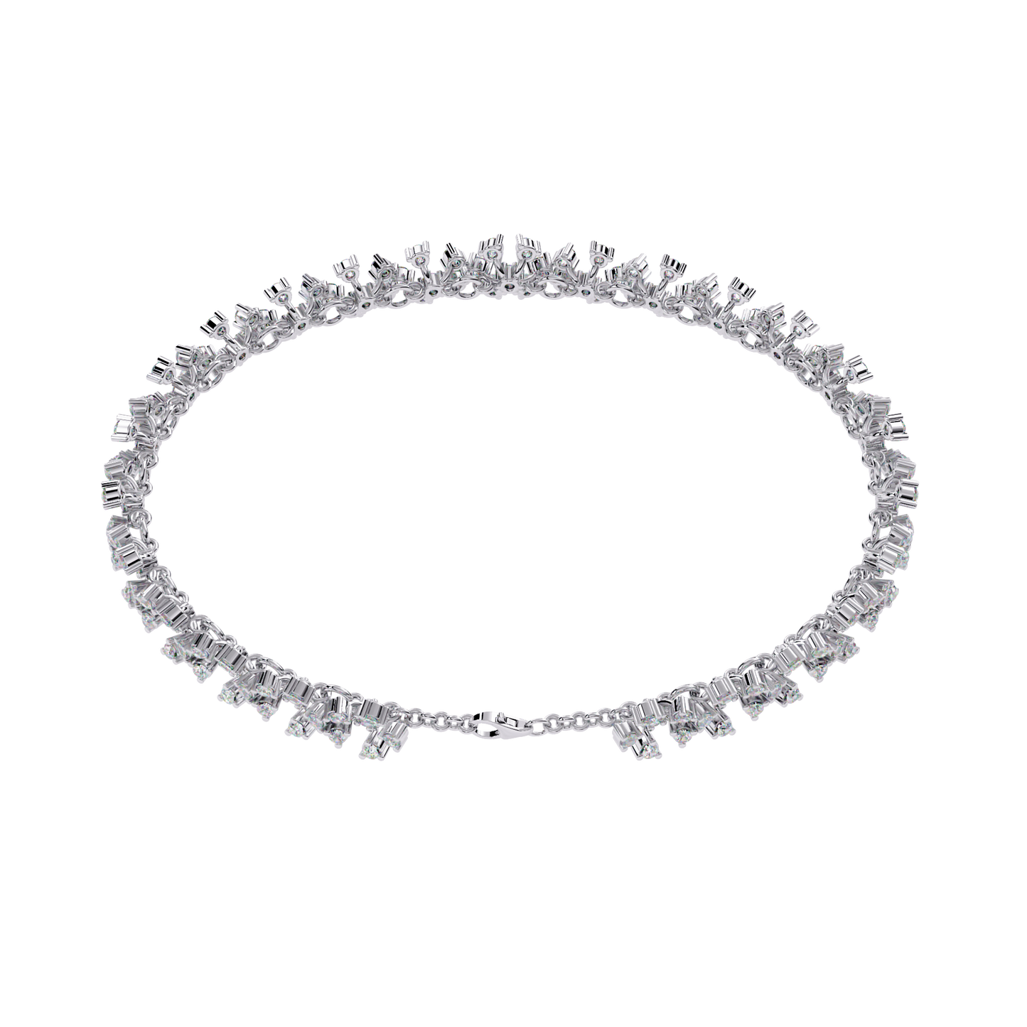 "Stardust Bloom" Diamond & Gold Cluster Bracelet- 1.59 Ct