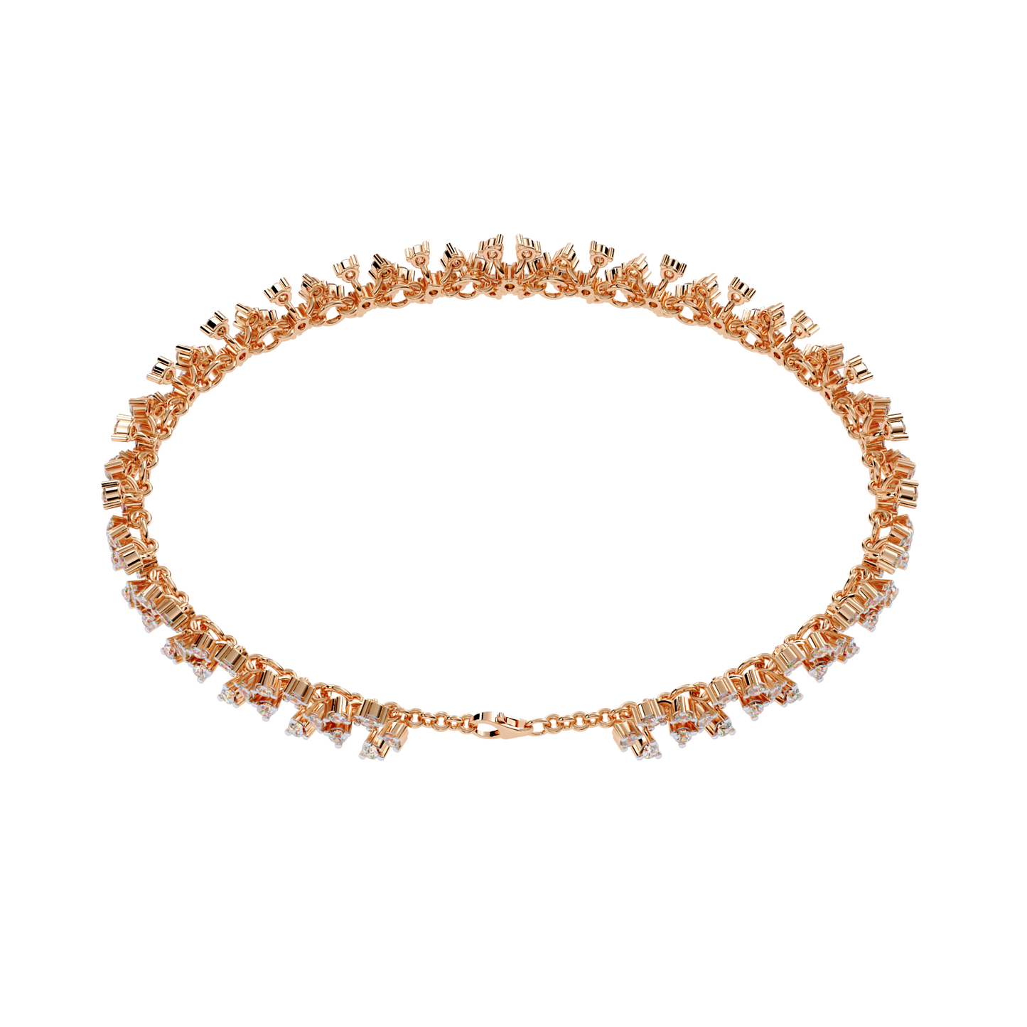 "Stardust Bloom" Diamond & Gold Cluster Bracelet- 1.59 Ct